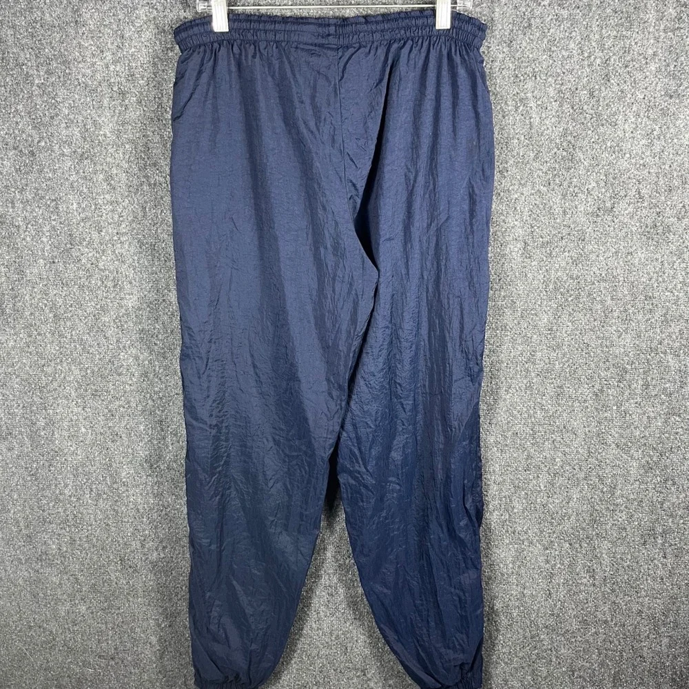 Nike Track Pants Mens M Navy Blue Vintage 90s Nylon Windbreaker Ankle Zip